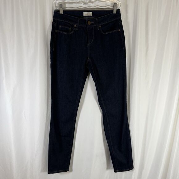 LOFT Curvy Skinny Jeans Women's 0 Dark Wash Blue Denim Low Rise Cotton Blend - Picture 1 of 9